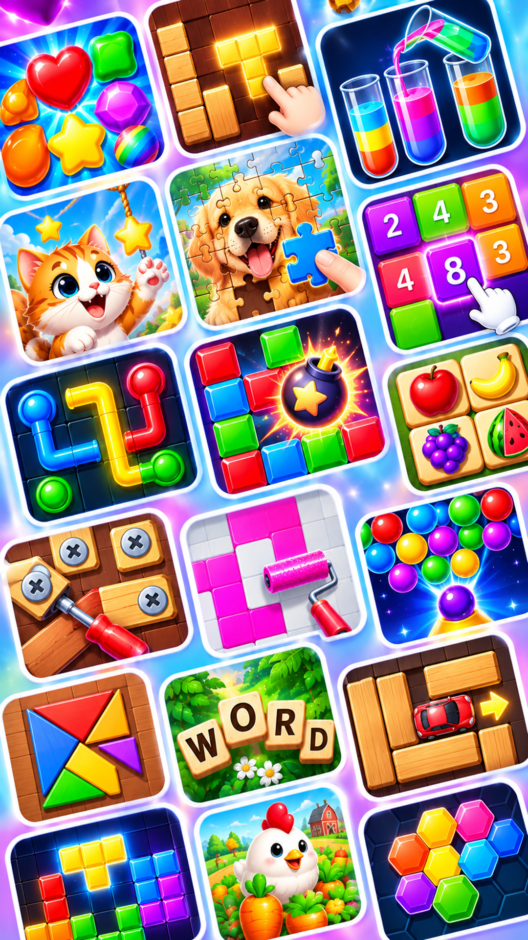 Abstract artwork representing a playful game world